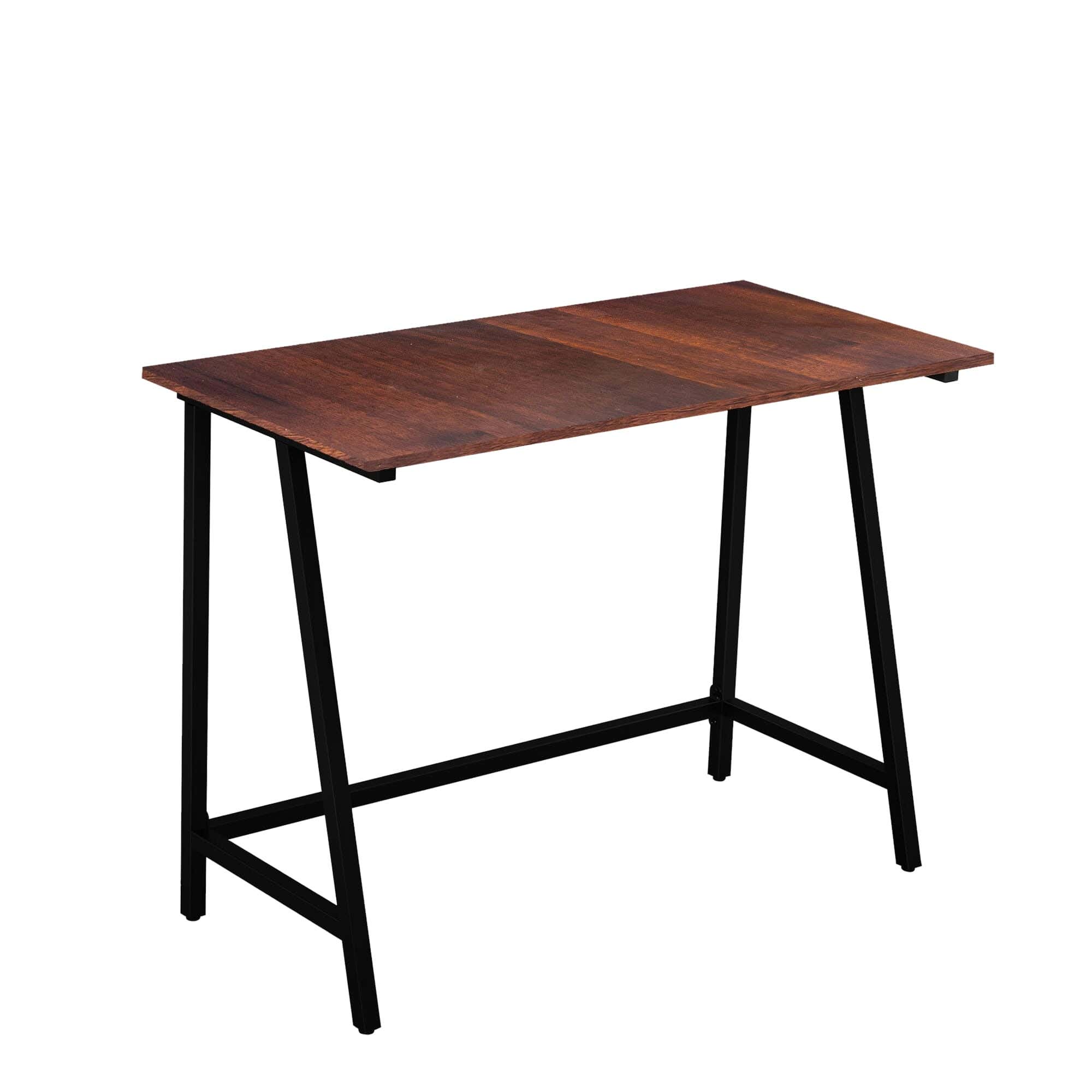 Metal Desk With Thai MDF Melamine Wood Top, Electrostatic Paint Finish, 80×75×50 cm, FM0047 - Brown