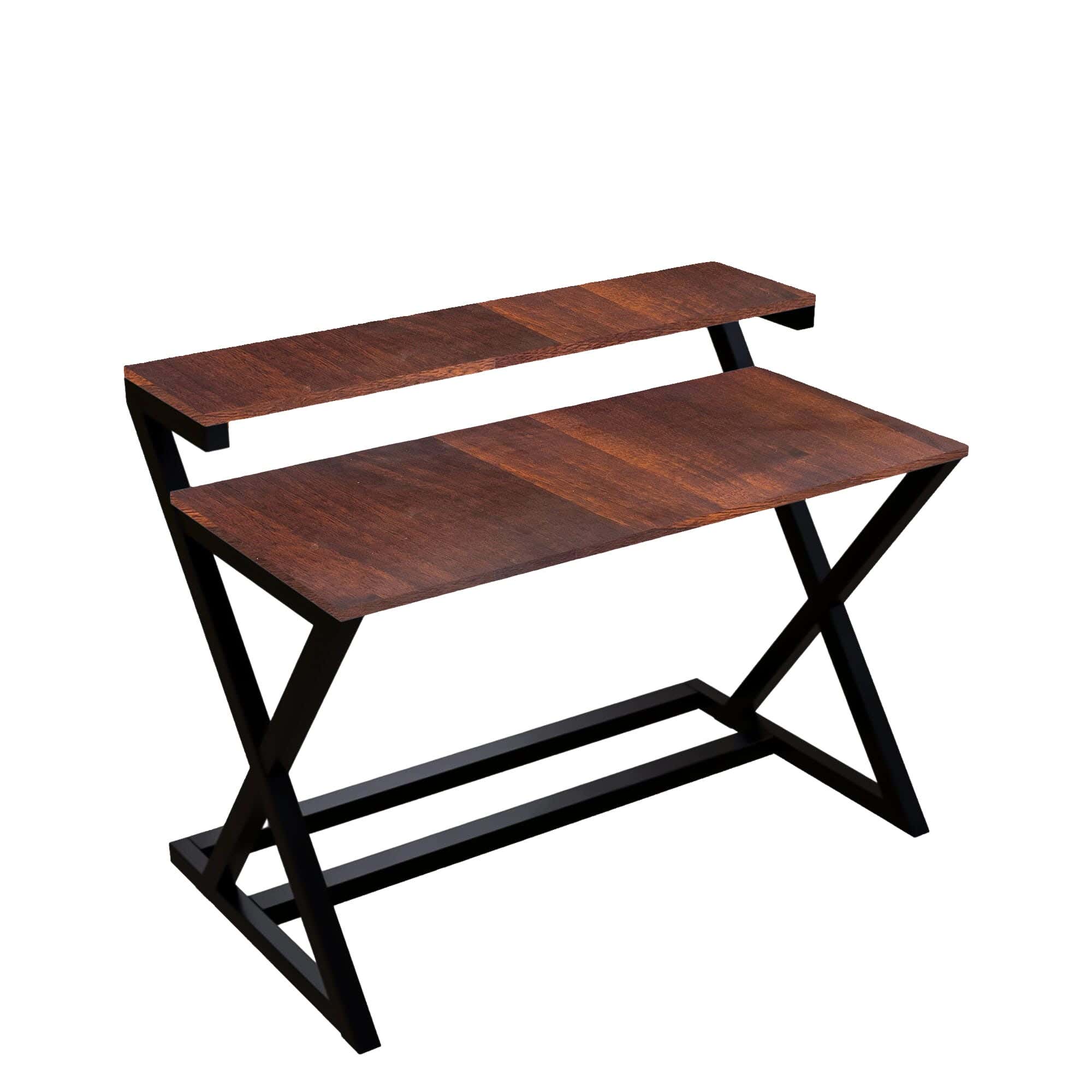 Metal Desk With Thai MDF Melamine Wood Surface, Electrostatic Paint Finish, 160×75×55 cm, FM0159 - Brown