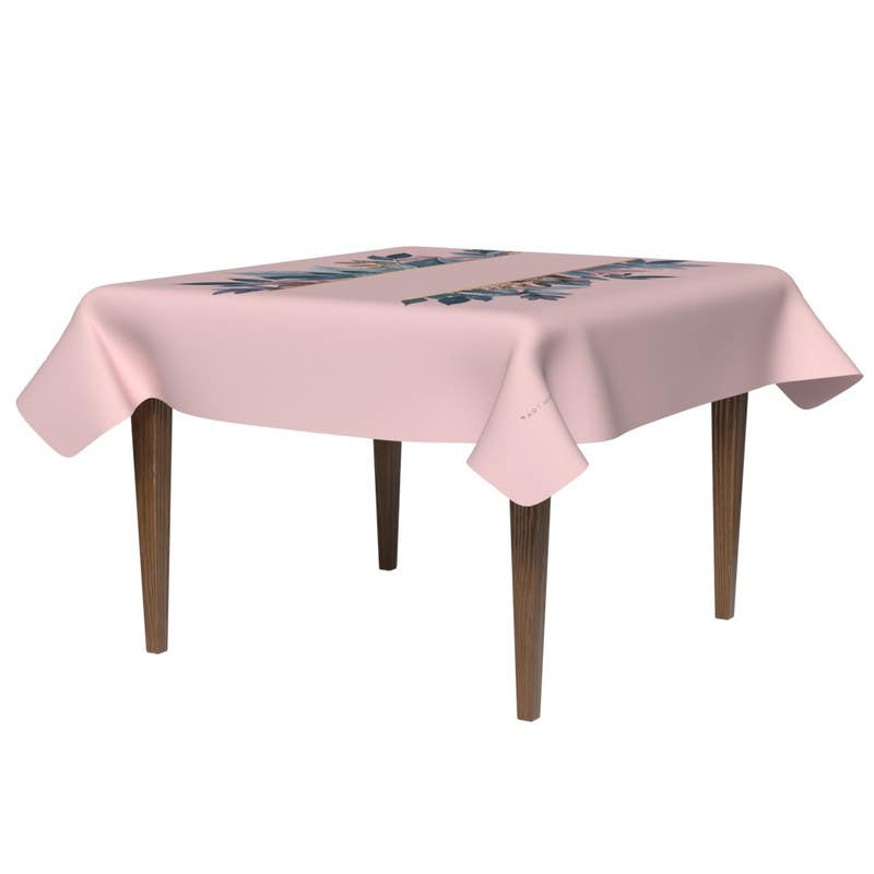 Polyester Tablecloth, 140×140 cm - Rose Blue