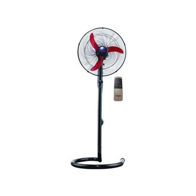 Fresh Stand Fan, 18 inches, 3 blades, remote control - Black/Red