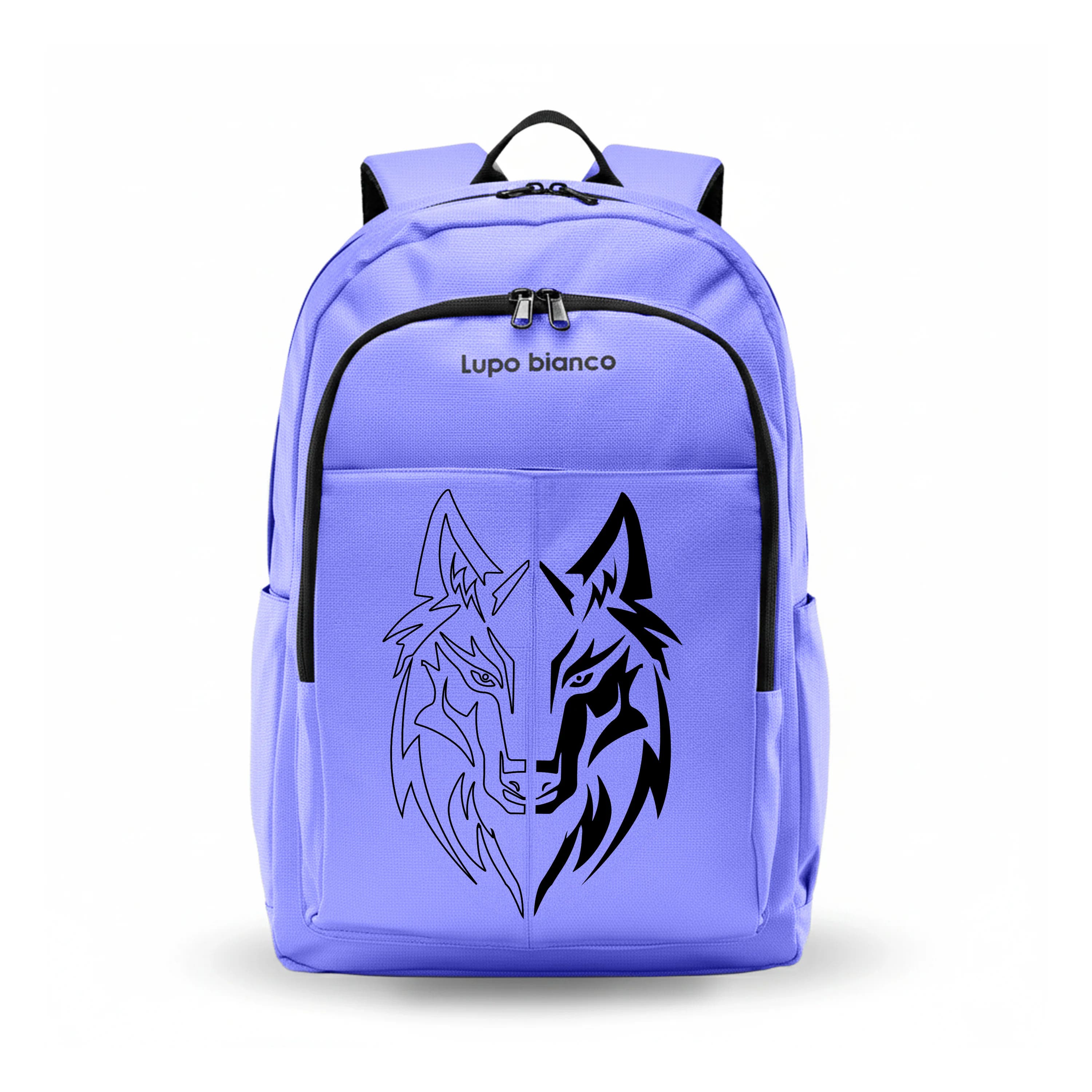 Lupo bianco Polyester Laptop Bag, 4 Zippers, 15.5 Inch - Light Mauve