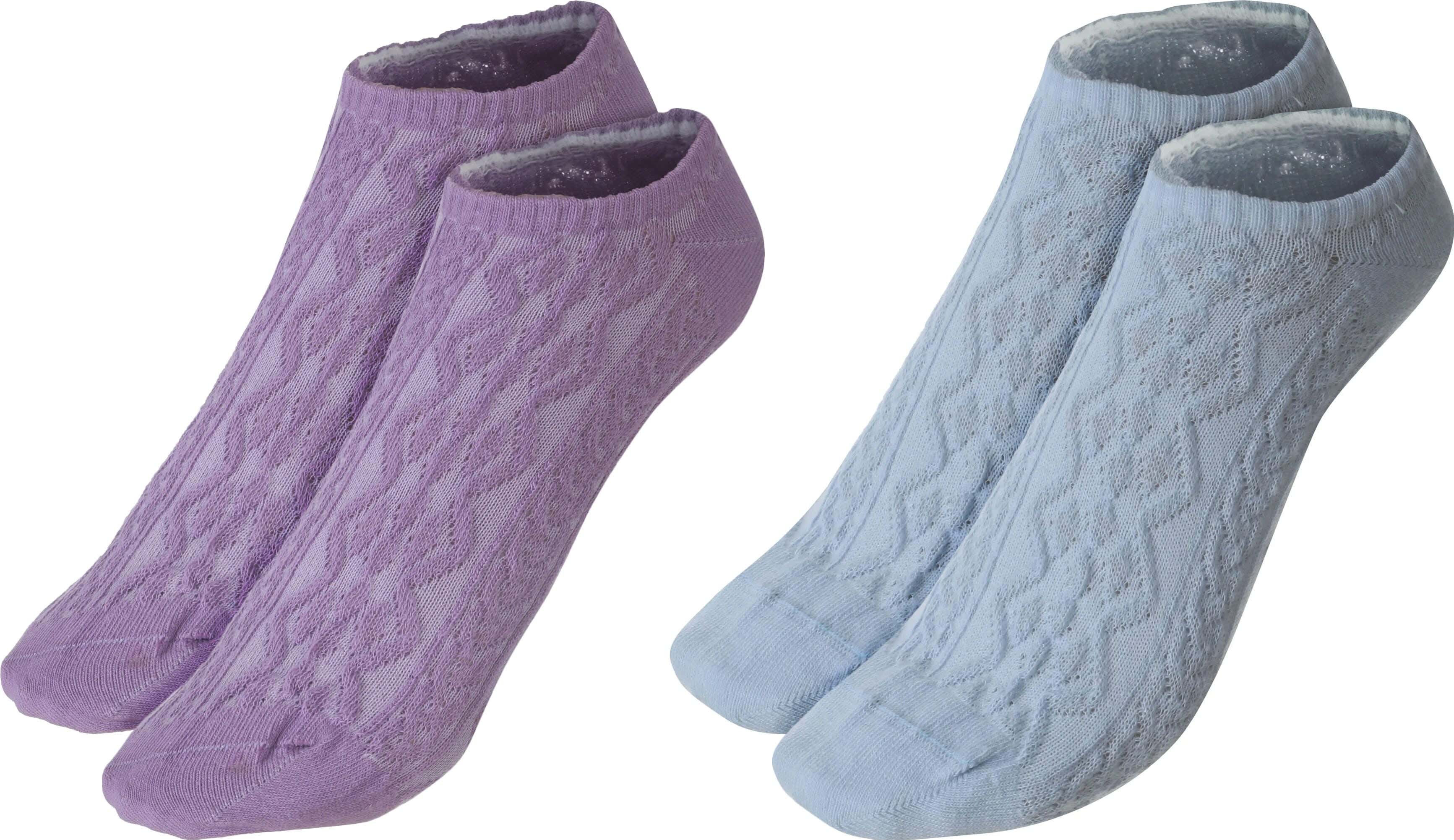 Solo Lycra Ladies' Stocking Set, 2 Pieces - Mauve Light Blue