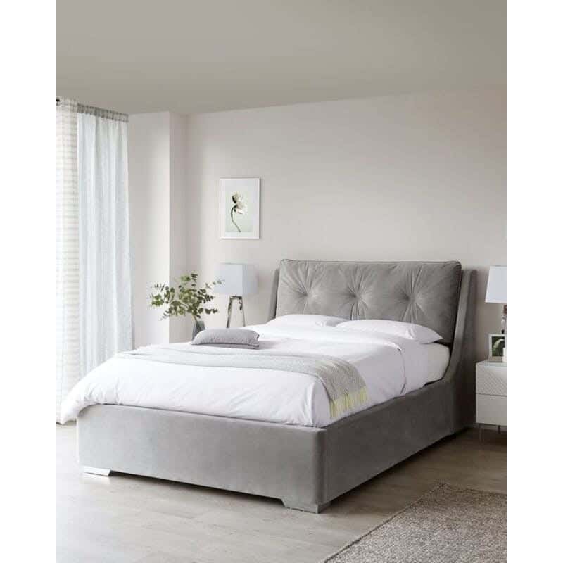 Beech wood bed, 120 x 160 x 200 cm - Beige
