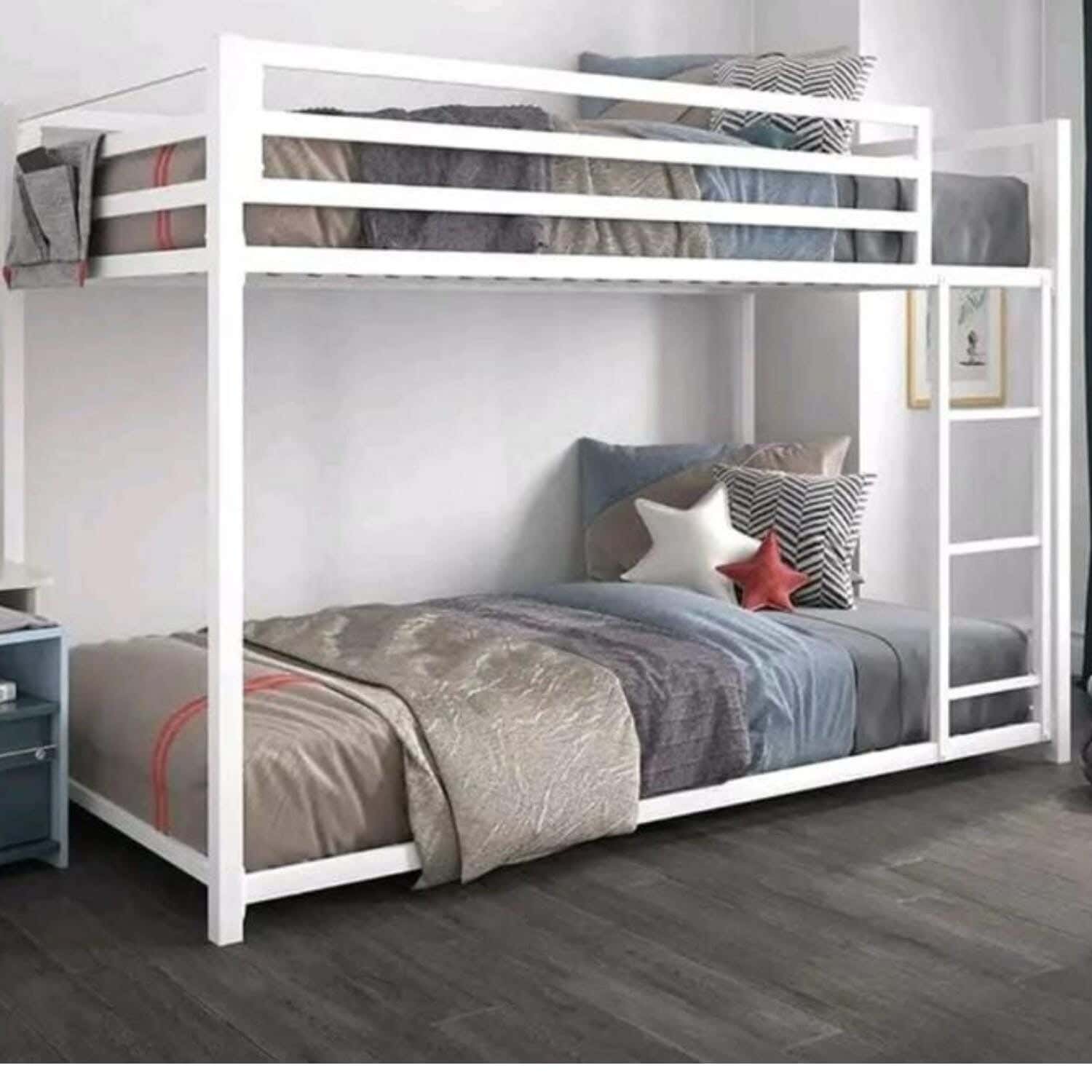 Single Metal Bunk Bed, 200 × 120 × 180 Cm - White