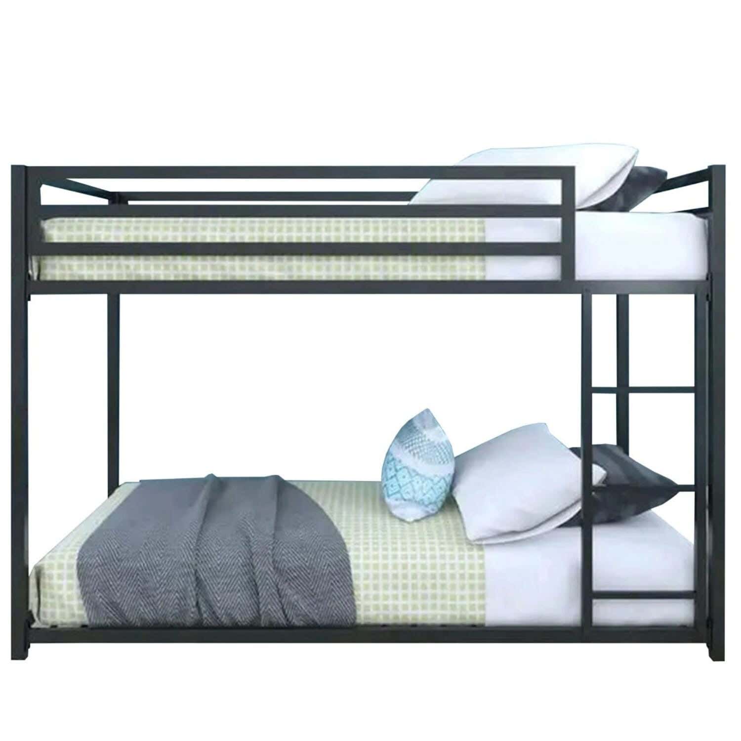 Single Metal Bunk Bed, 200 × 120 × 180 Cm - Black