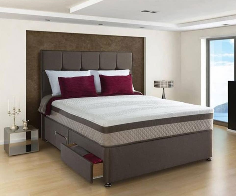 Red Beech Wood Bed, 120x160x200 cm - Brown