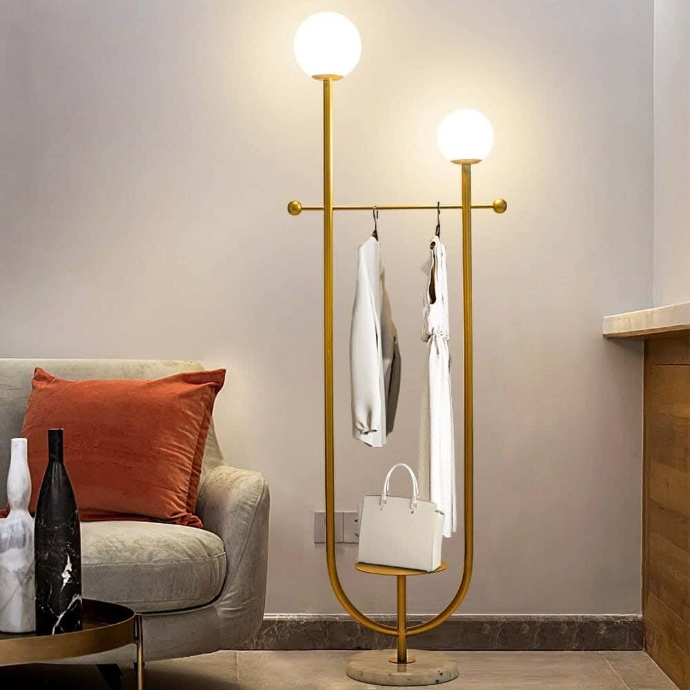 Metal Lampshade, 50×50×160 Cm - Gold