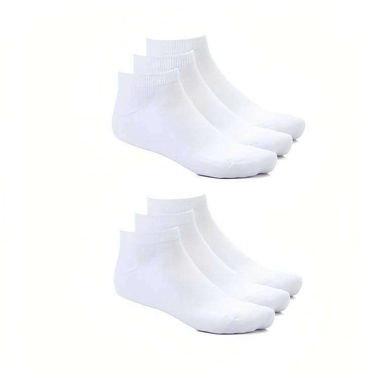 Unisex Cotton Sock Set, 6 Pieces, One Size - White