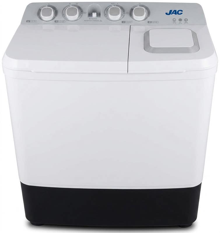 Jac JTT1 12K Semi-Automatic Twin Tub Washing Machine, 12 kg, Twin Tubs - White