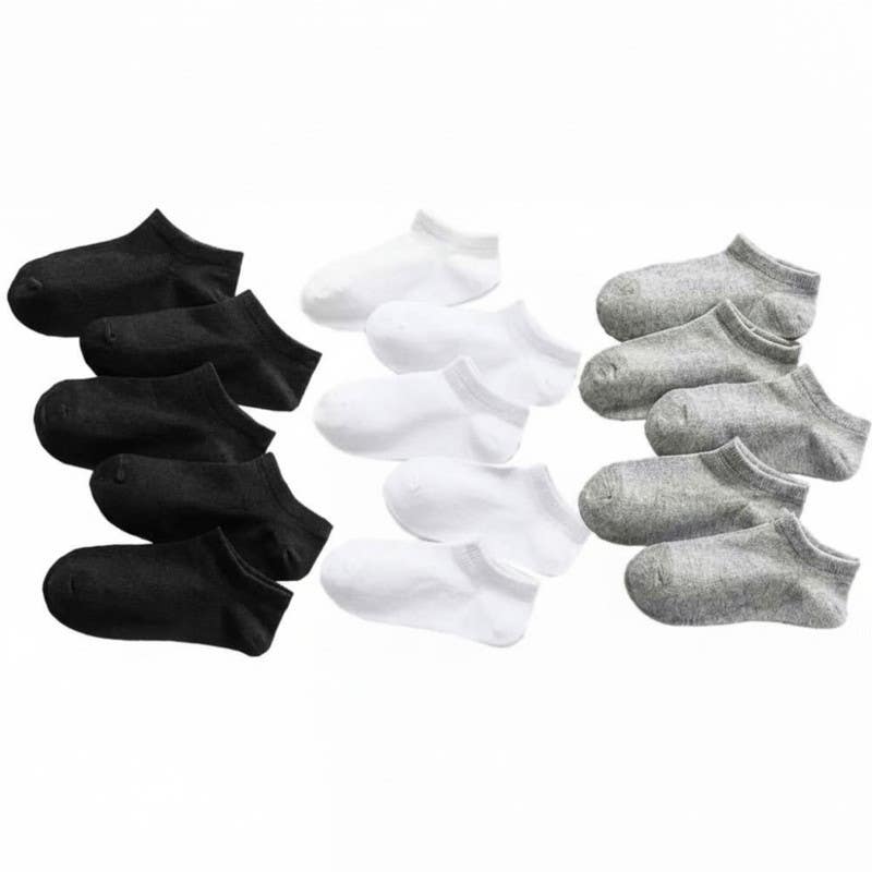 Unisex Cotton Socks Set, 15 Pieces, 40-46 - Multicolor