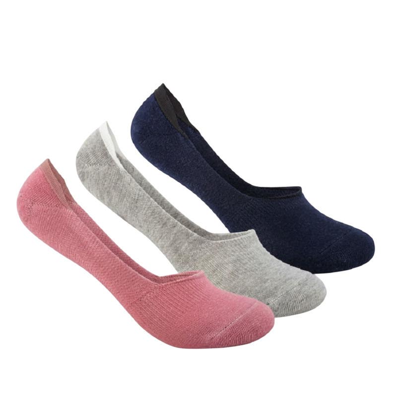 Women's Cotton Sock Set, 3 Pieces, One Size - Multicolor