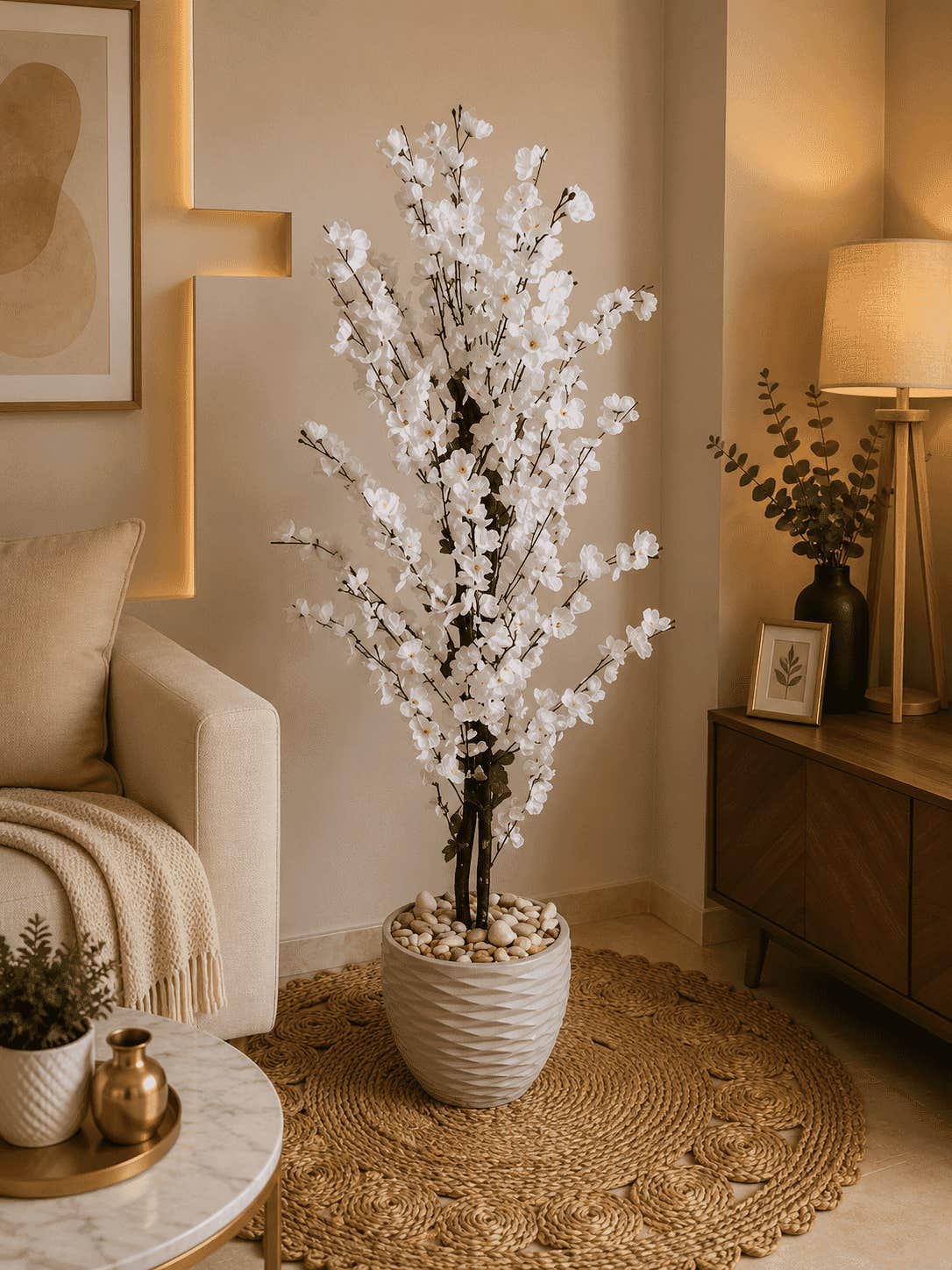 Artificial decorative tree, 30x30x165cm, shatterproof acrylic - Multicolor