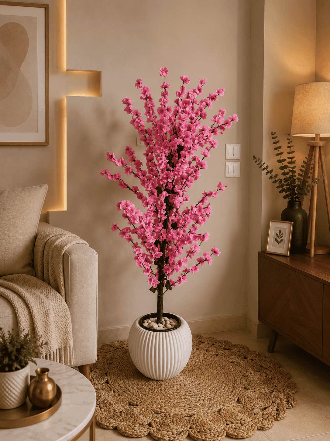 Artificial decorative tree, 35x40x165cm, shatterproof acrylic - Multicolor