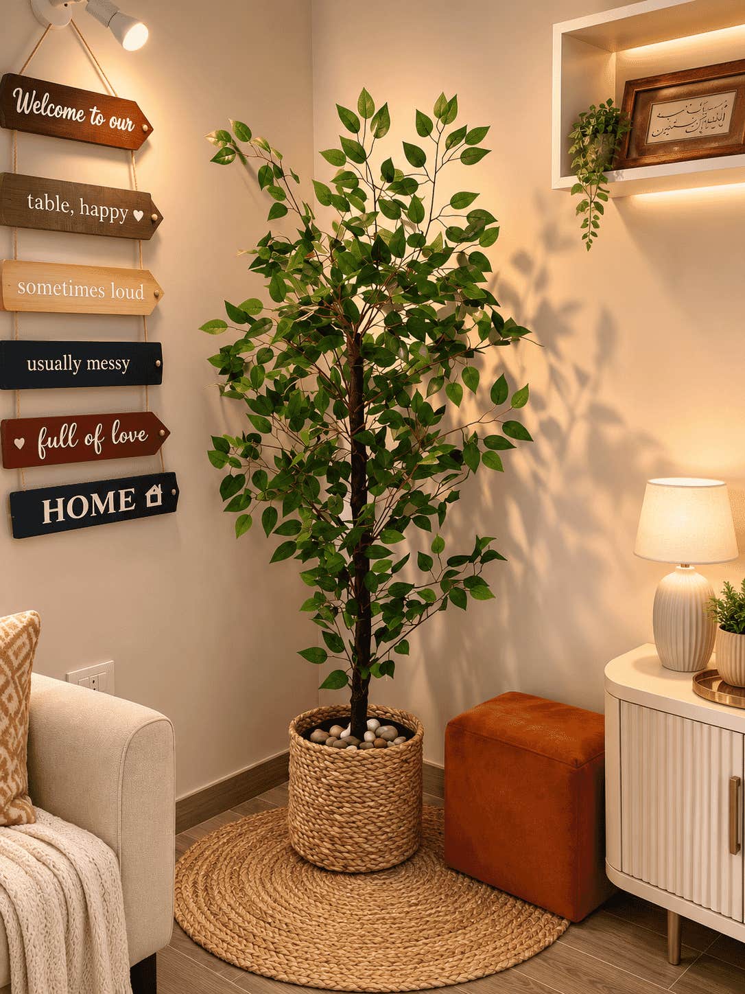 Artificial decorative tree, 30x30x160cm, shatterproof acrylic - Multicolor
