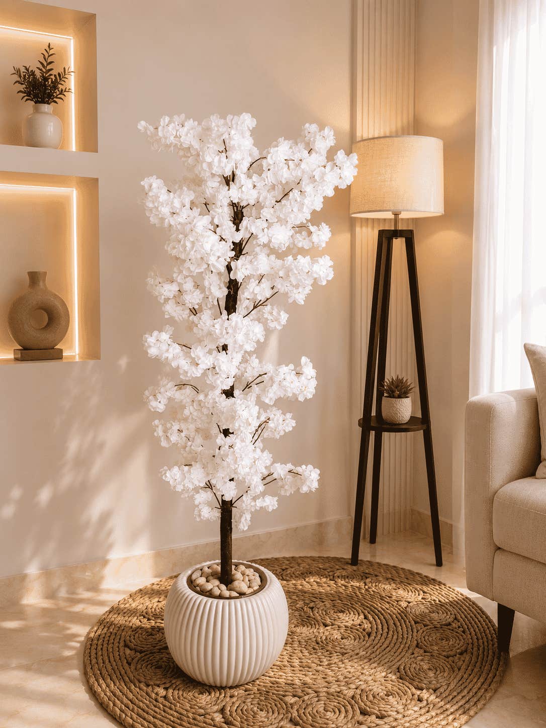 Decorative artificial tree, 30x30x165 cm, shatterproof acrylic - Multicolor