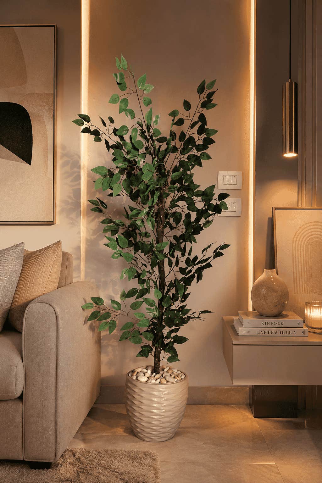 Artificial decorative tree, 30x30x160cm, shatterproof acrylic - Multicolor