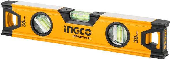 Ingco Water Level, 30 cm, 3 Bubbles, HSL08030 - Yellow