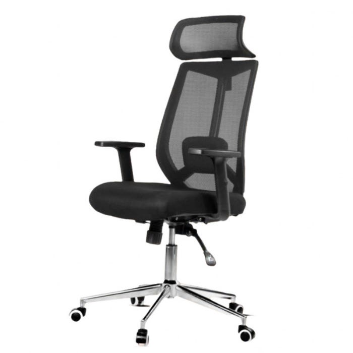 Metal Moveable Office Chair, 90×50×45 cm - Black