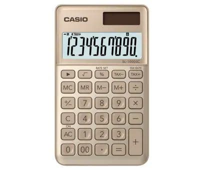 Casio SL-1000SC-GD-N-DP Stylish Desktop Calculator - Gold
