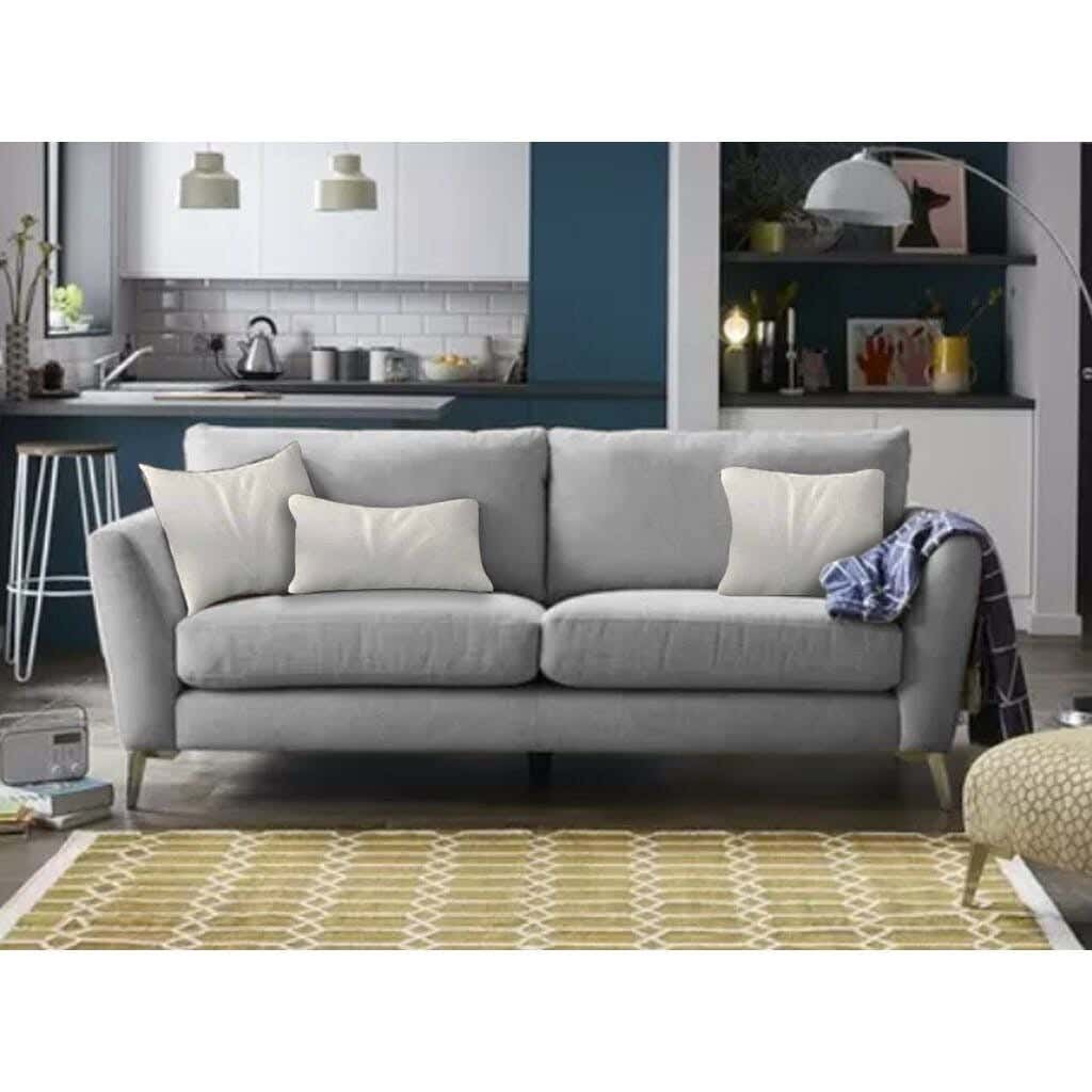 Two-Seat Sofa, Beech Wood, Velvet Fabric, 80 × 160 × 80 Cm - Grey