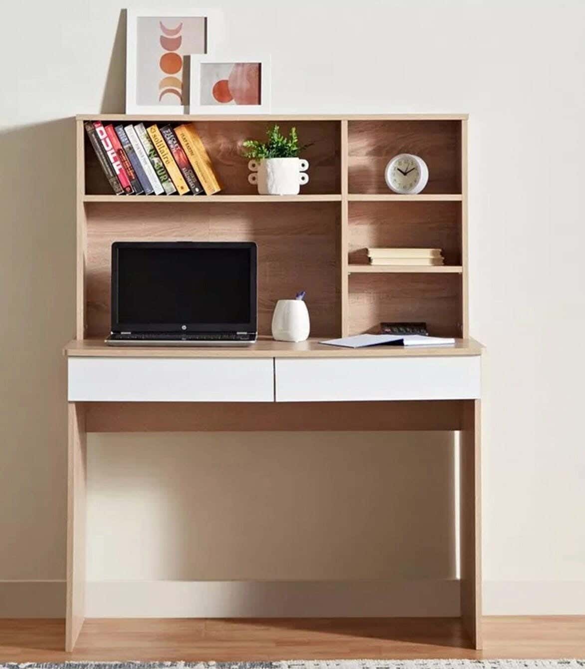 Grand Desk MDF Wood, 100×140×60 cm - Light Wooden White