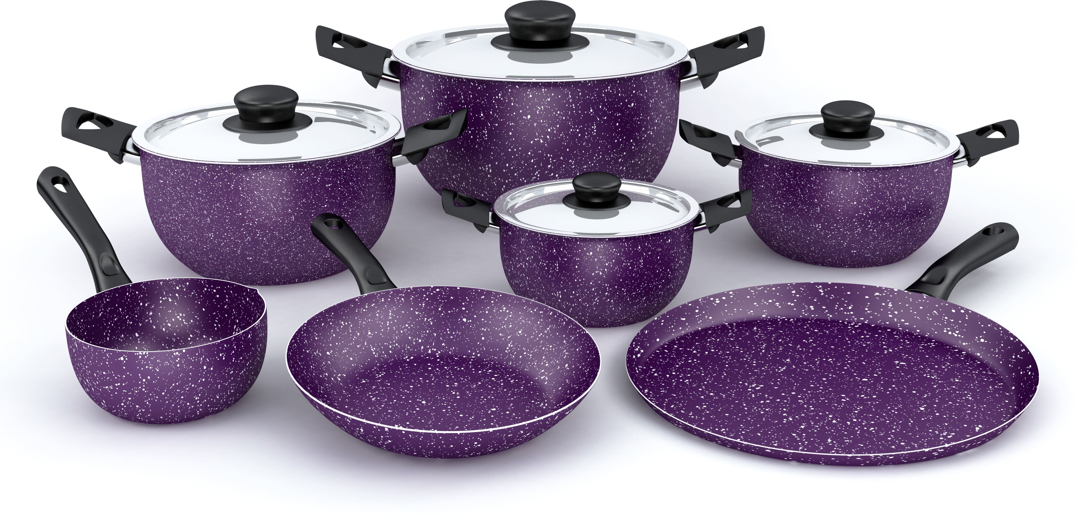 Lazord Granite Cookware Set, 11 Pieces - Mauve