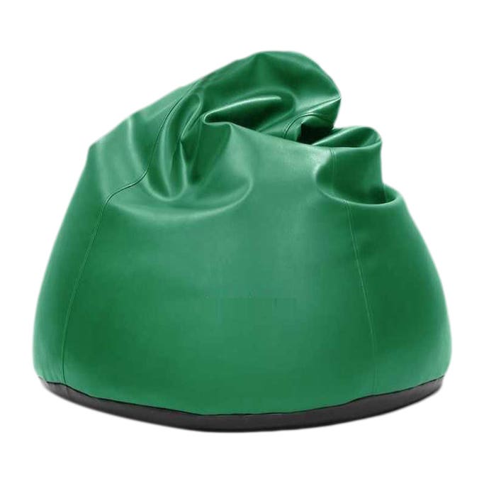 Leather Modern Bean Bag, 80×60 cm - Green