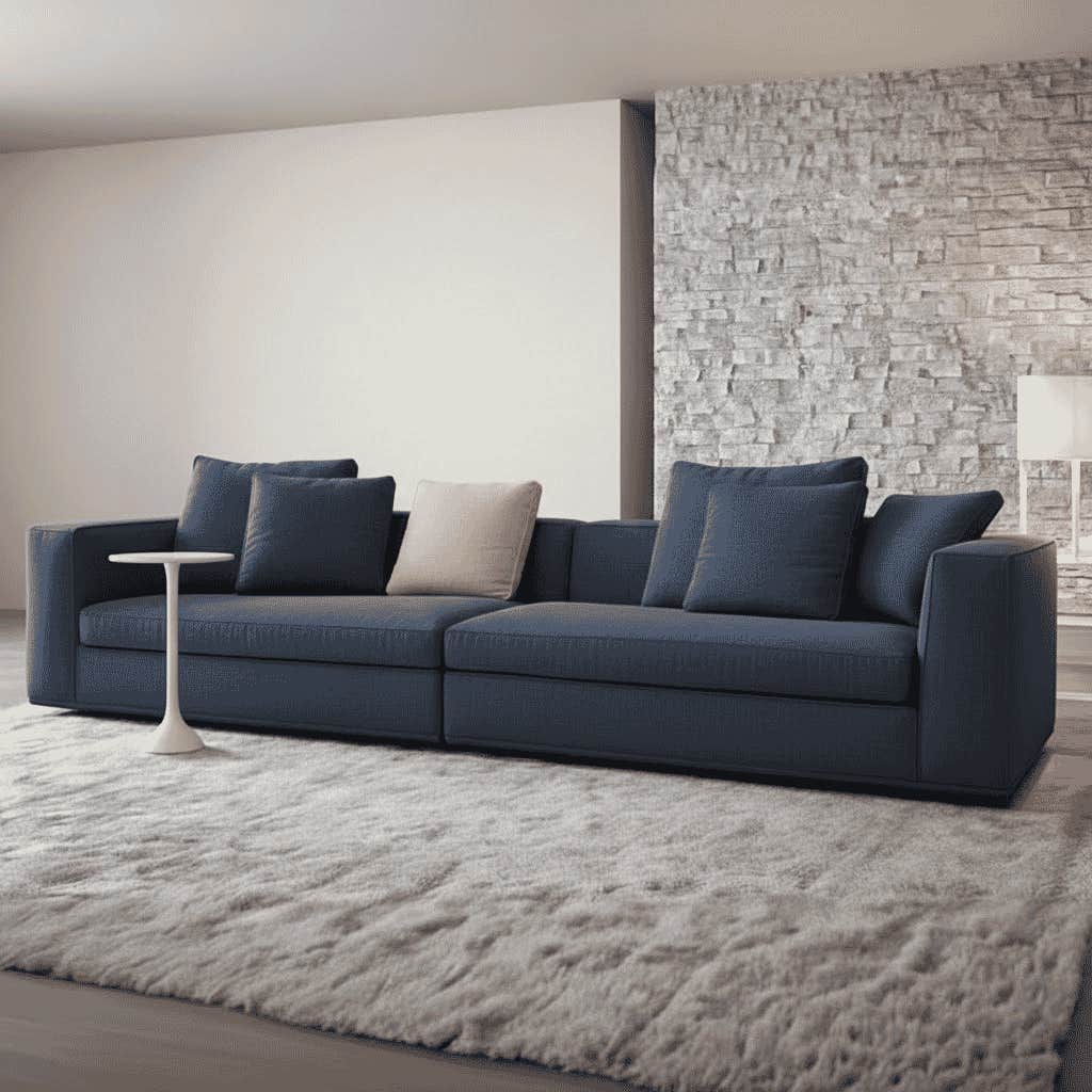 3-Seater Sofa, Beech Wood, Koya Linen Fabric, 240×80×60 cm - Blue