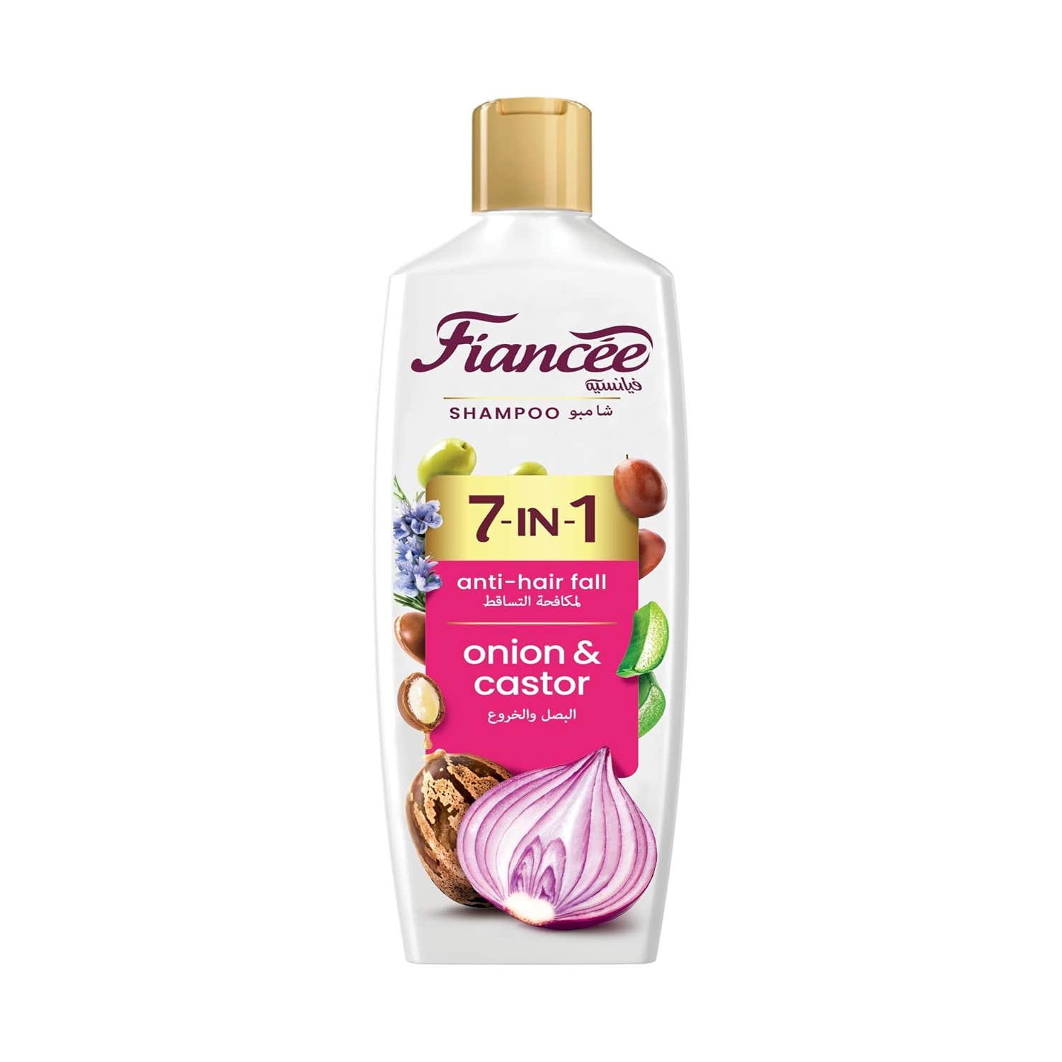 Fiancee Shampoo 7 IN 1 With Onions And Castor Anti-Hair Fall - 340ML, for Women
