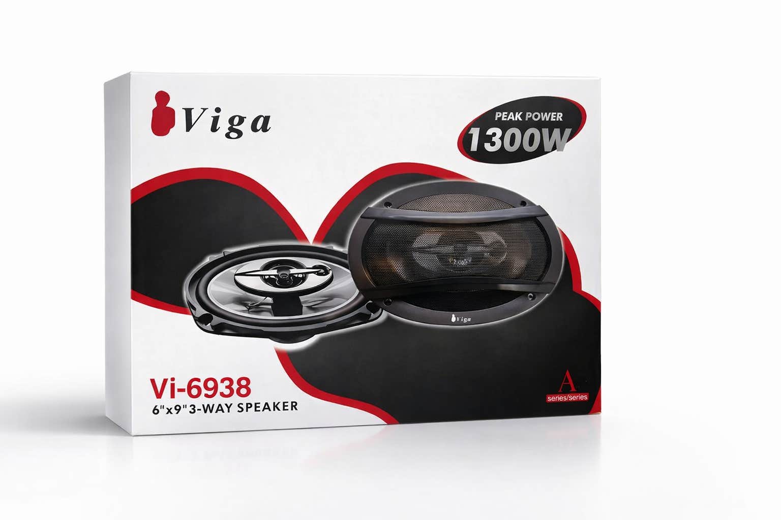 Viga, VI-6938, Oval Car Speaker Set - Black
