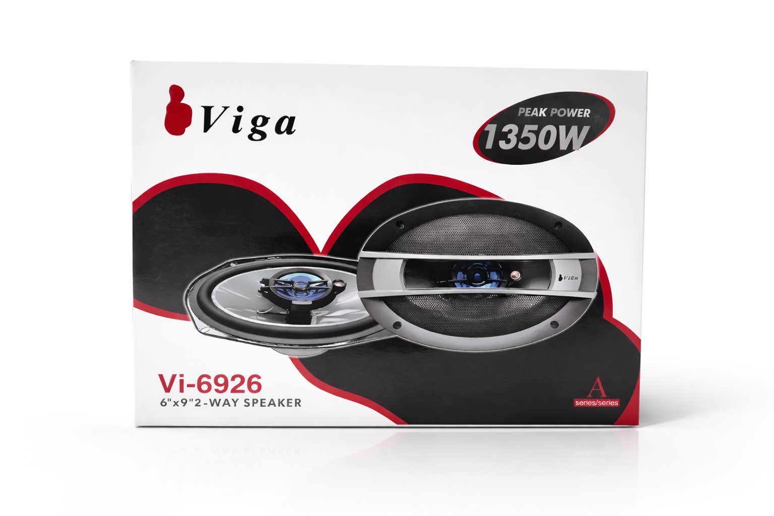 Viga, VI-6926, Oval Car Speaker Set, 16cm, 1350W - Black