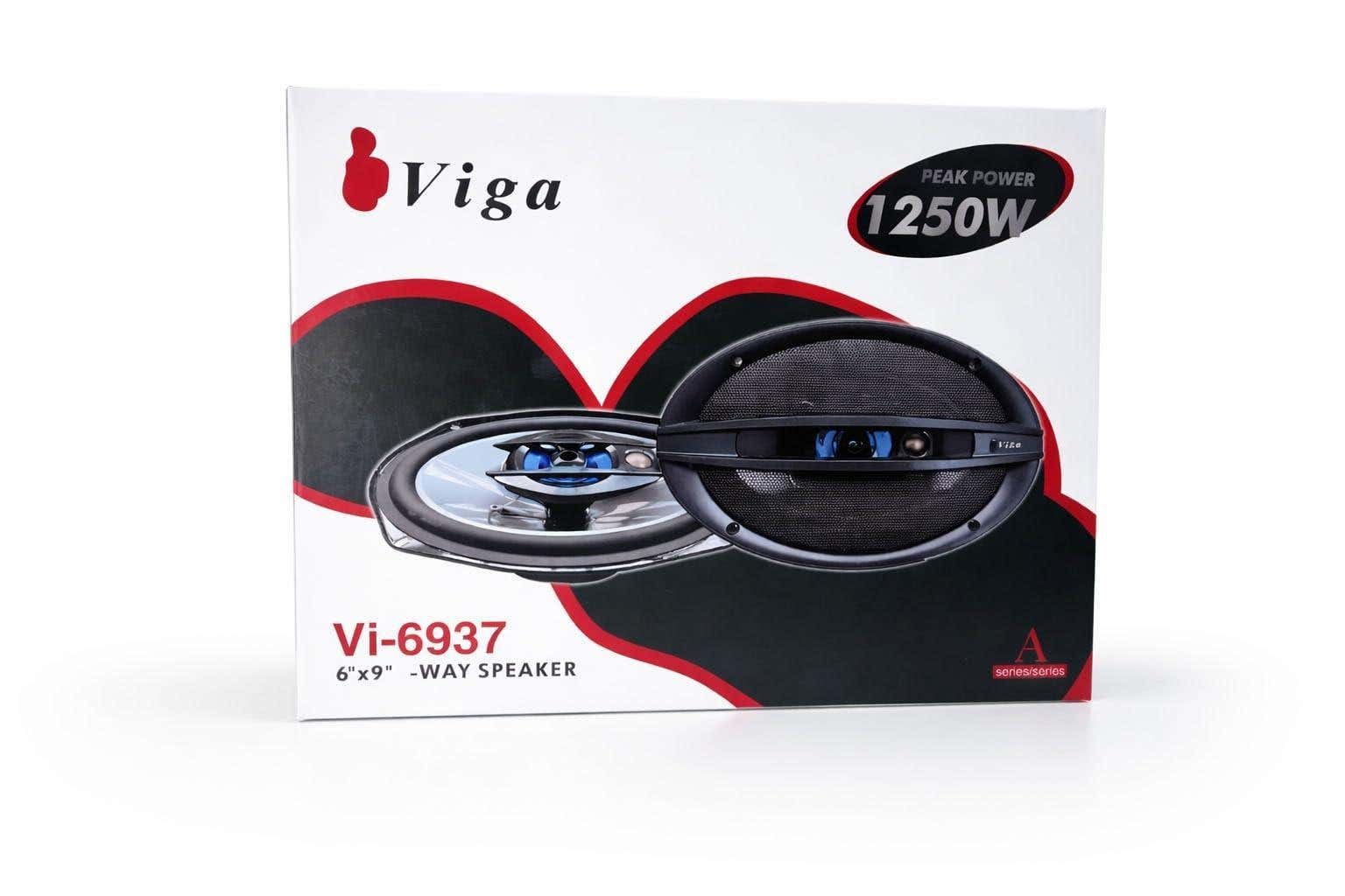 Viga, Oval Car Speaker Set, 16cm, 1250W - Black