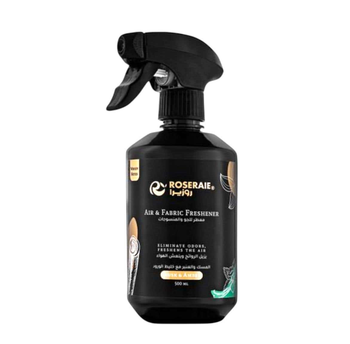 Rosera Musk & Amber Car Spray Air Freshener, Liquid, 500ml - Black