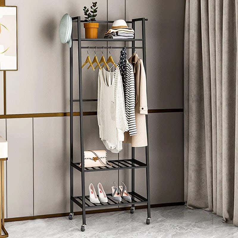 Metal clothes rack, 65x180x35 cm - Black