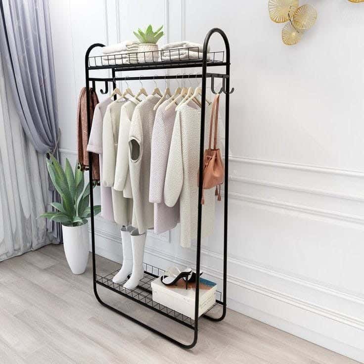 Metal clothes rack, 80x180x35 cm - Black