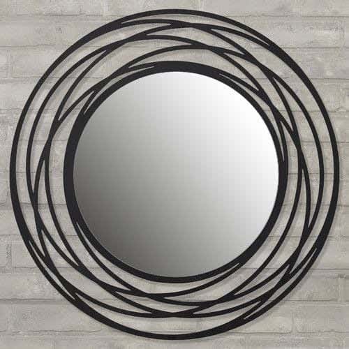 Metal wall mirror, 80x80x80 cm - Black