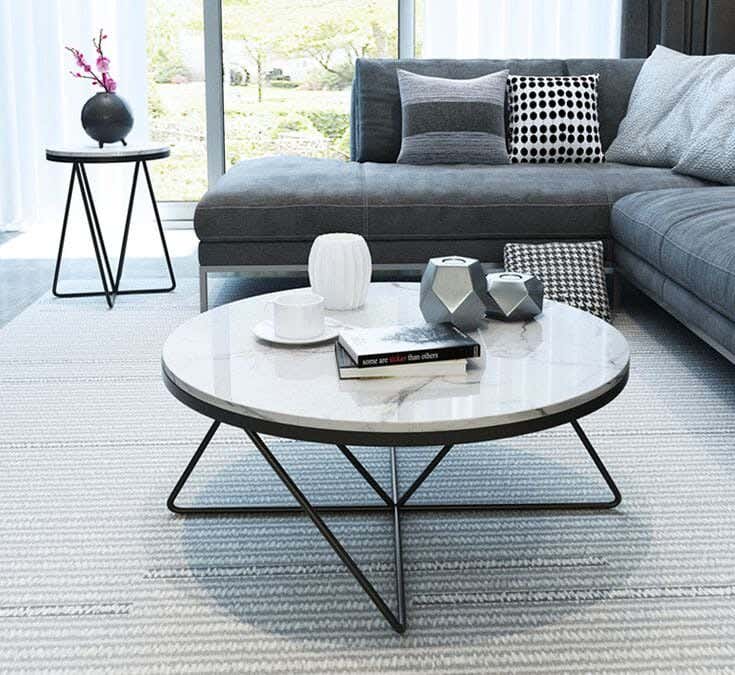 Metal coffee table, 80x40x80 cm - Black