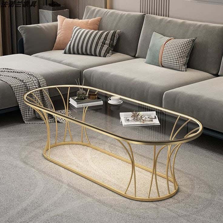 Metal coffee table, 110x45x50 cm - Gold