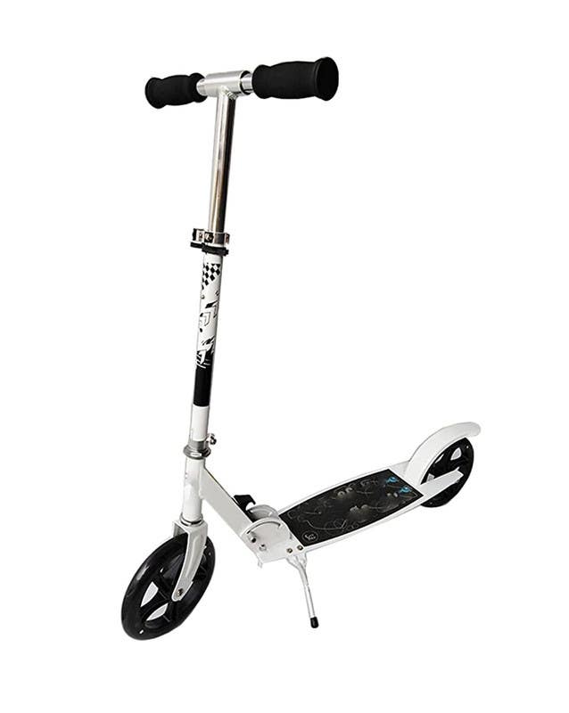 Yunlili Scooter Metal Chassis, 2 Wheels, Adjustable In 3 Levels - White Black