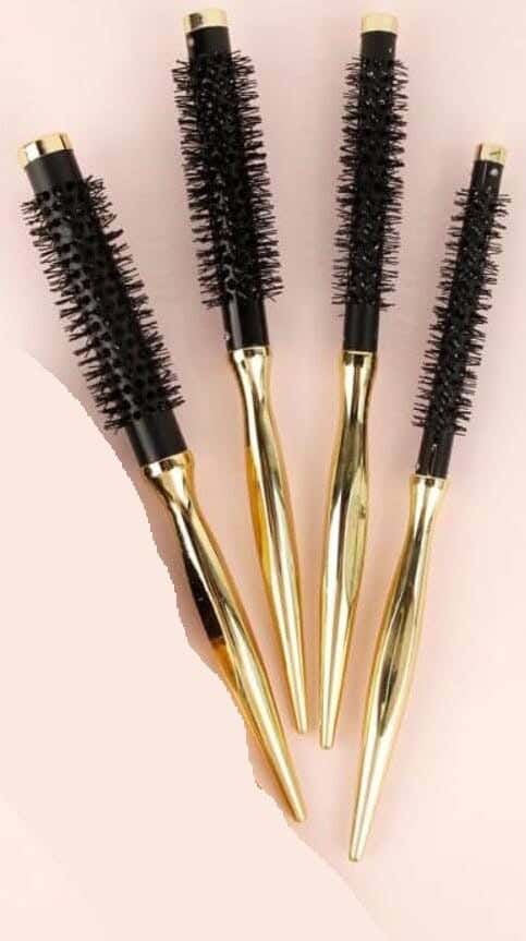 Hair dryer brush set, 4 pieces - gold