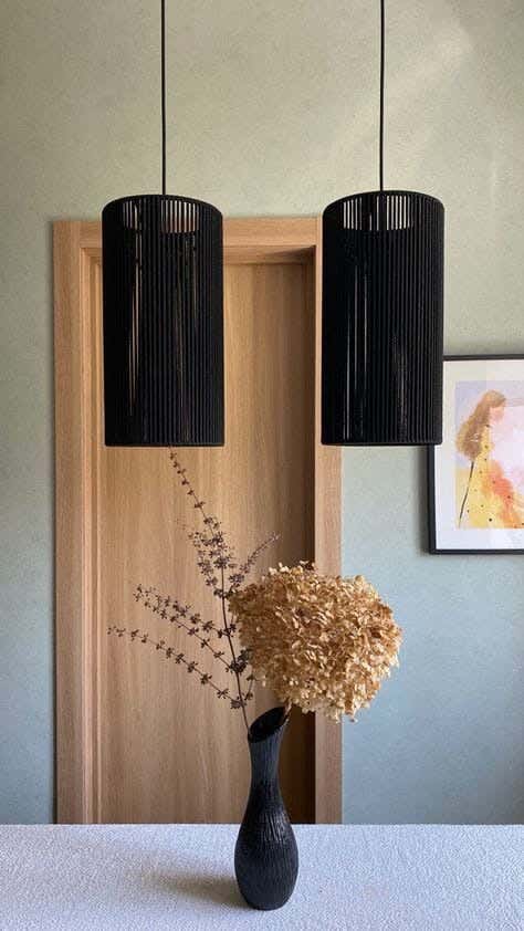 Ceiling chandelier, 40x40x25 cm, 2 Pieces - Black