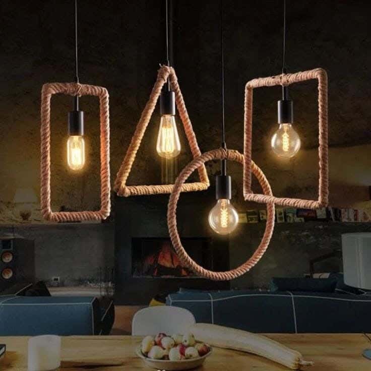 Ceiling chandelier, 40x40x120 cm, 4 Pieces - Beige