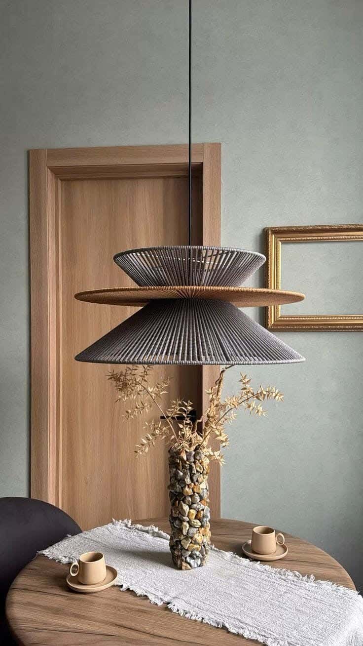 Ceiling chandelier, 30x30x40 cm, One Piece - Beige Brown