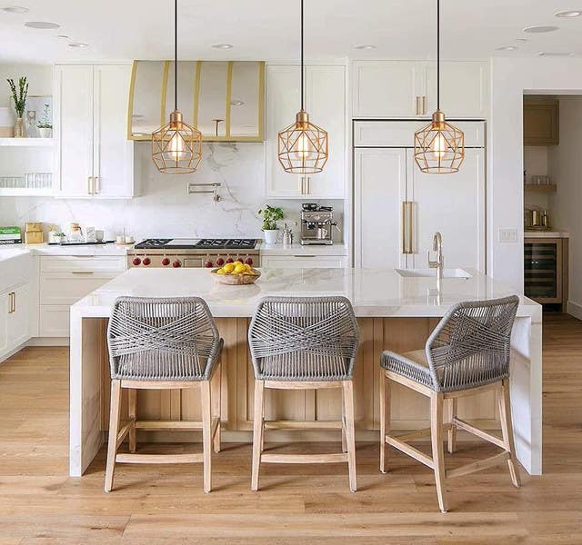 Modern Triple Chandelier, 90x50x25 cm - Gold