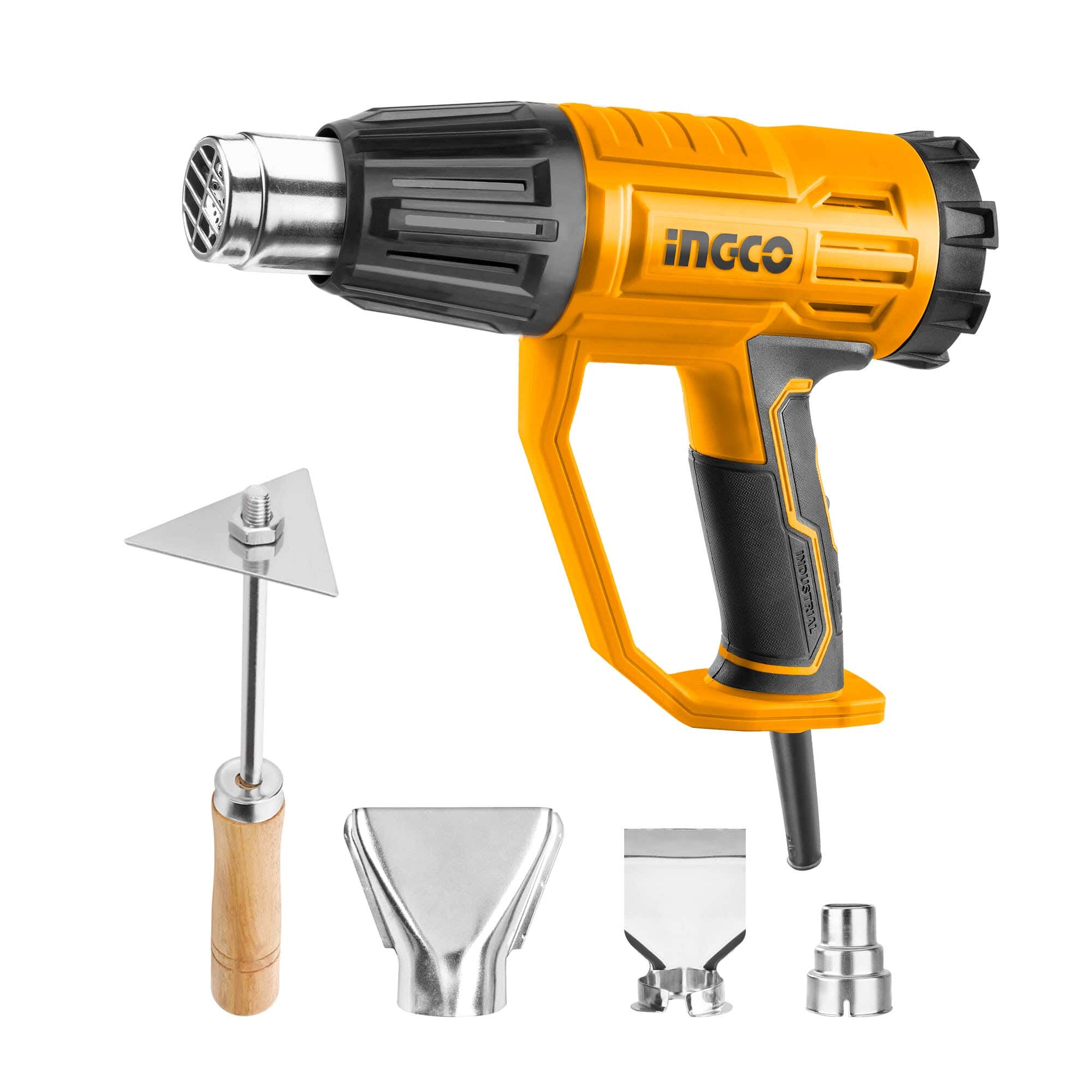 Ingco Hg200047 Heat Gun, 2000 Watt, Speeds - Yellow Black