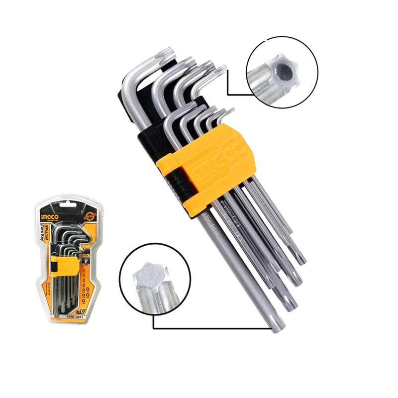 INGCO HHK13091 Hex Key Set, 9 Pieces - Silver