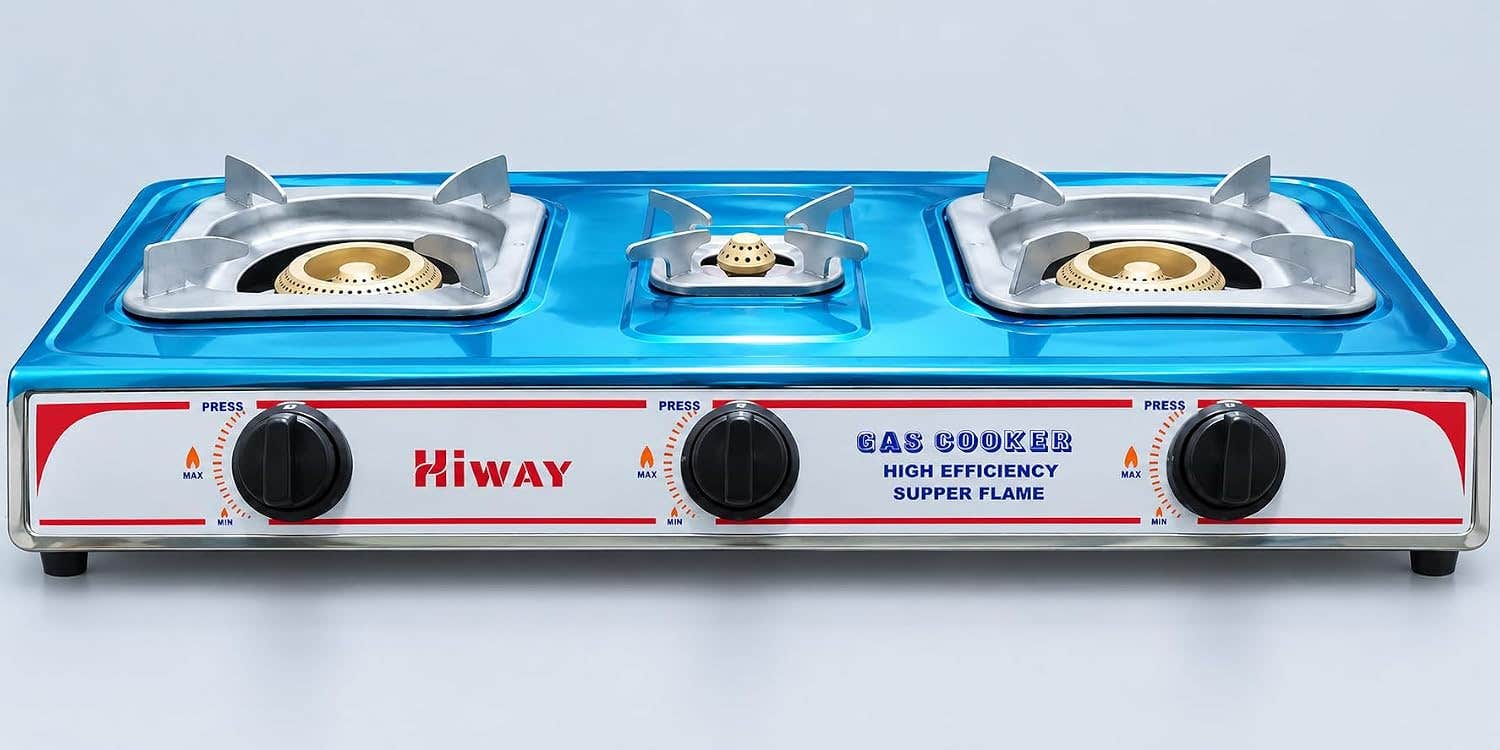 Hiway HI-GS2000, Surface Cooker, 3 Gas Burners, High Efficiency Burners, Independent Flame Control- Multicolor