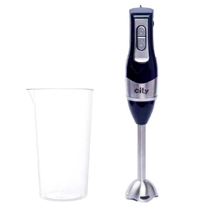 City HMA-1028 3 In 1 Hand Blender With Multi Speeds, 1200 Watt - Black Silver
