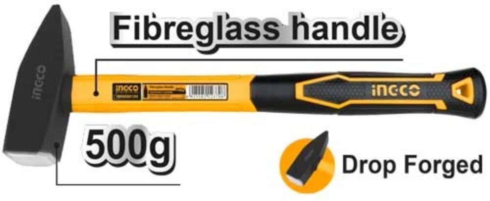Ingco Hmh880500 Machinist Hammer, 500G - Black Yellow