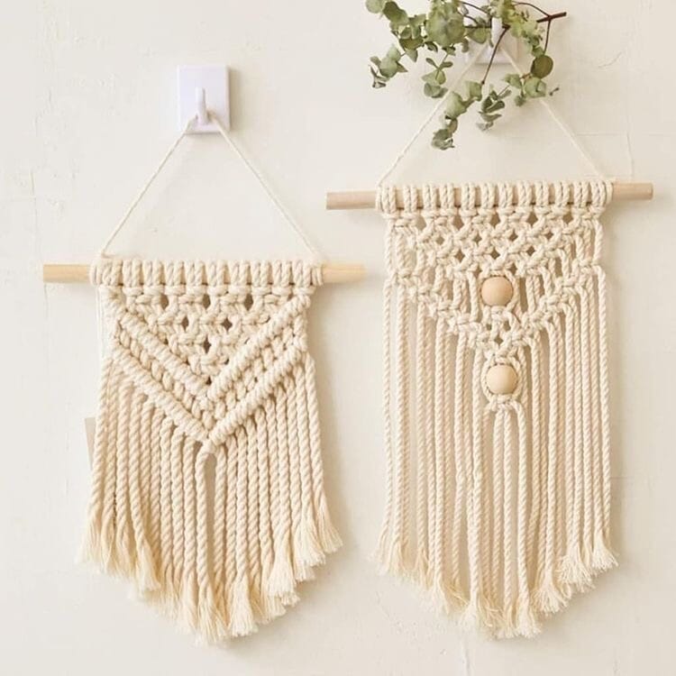 Macrame Wall Decor, Cotton, 25X30 Cm - Off White